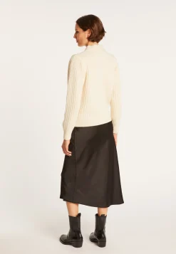 Montagut Alpaca wool V-neck cardigan with ribbed edges - Celly