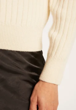 Montagut Alpaca wool V-neck cardigan with ribbed edges - Celly