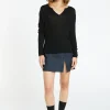 Montagut Bamboo cashmere t-shirt with tunisian collar - Aesha