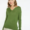 Montagut Bamboo cashmere t-shirt with tunisian collar - Aesha