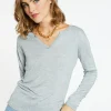 Montagut Bamboo cashmere t-shirt with tunisian collar - Aesha