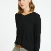 Montagut Bamboo cashmere V-neck T-shirt - Aeline
