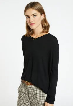 Montagut Bamboo cashmere V-neck T-shirt - Aeline