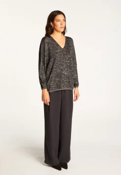 Montagut Batwing sleeve wool and lurex sweater - Boxe Lux