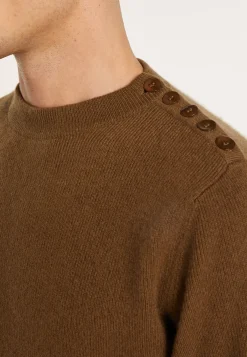 Montagut Button shoulder 4 ply cashmere jumper - Fernand