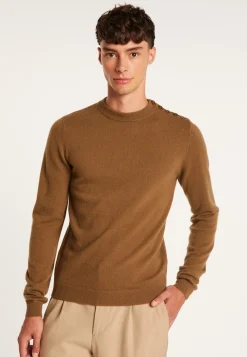 Montagut Button shoulder 4-ply cashmere jumper - Bonifas
