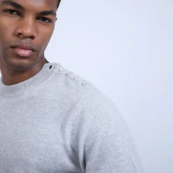 Montagut Button shoulder 4-ply cashmere jumper - Bonifas