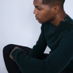 Montagut Button shoulder 4-ply cashmere jumper - Bonifas