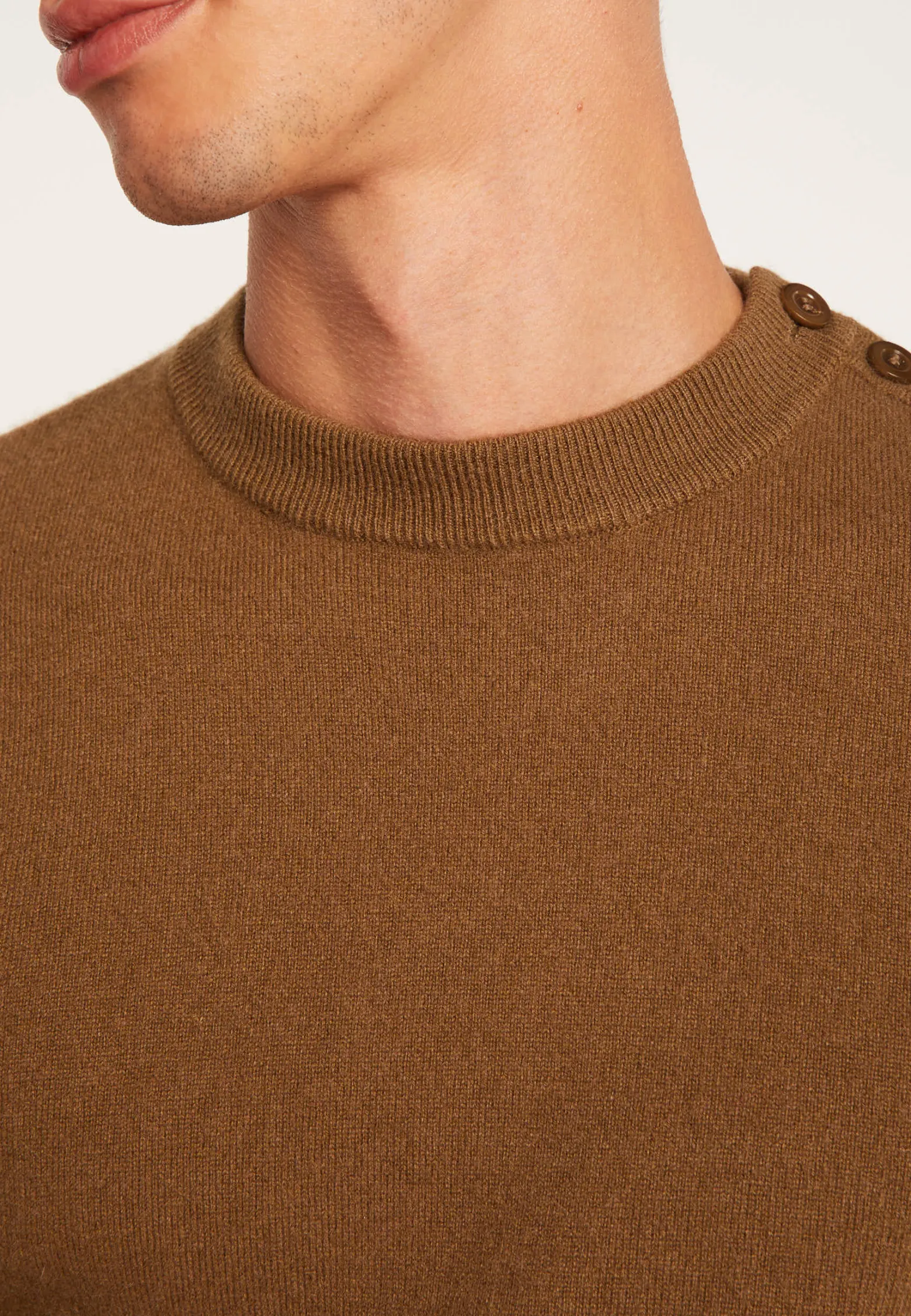 Montagut Button shoulder 4-ply cashmere jumper - Bonifas
