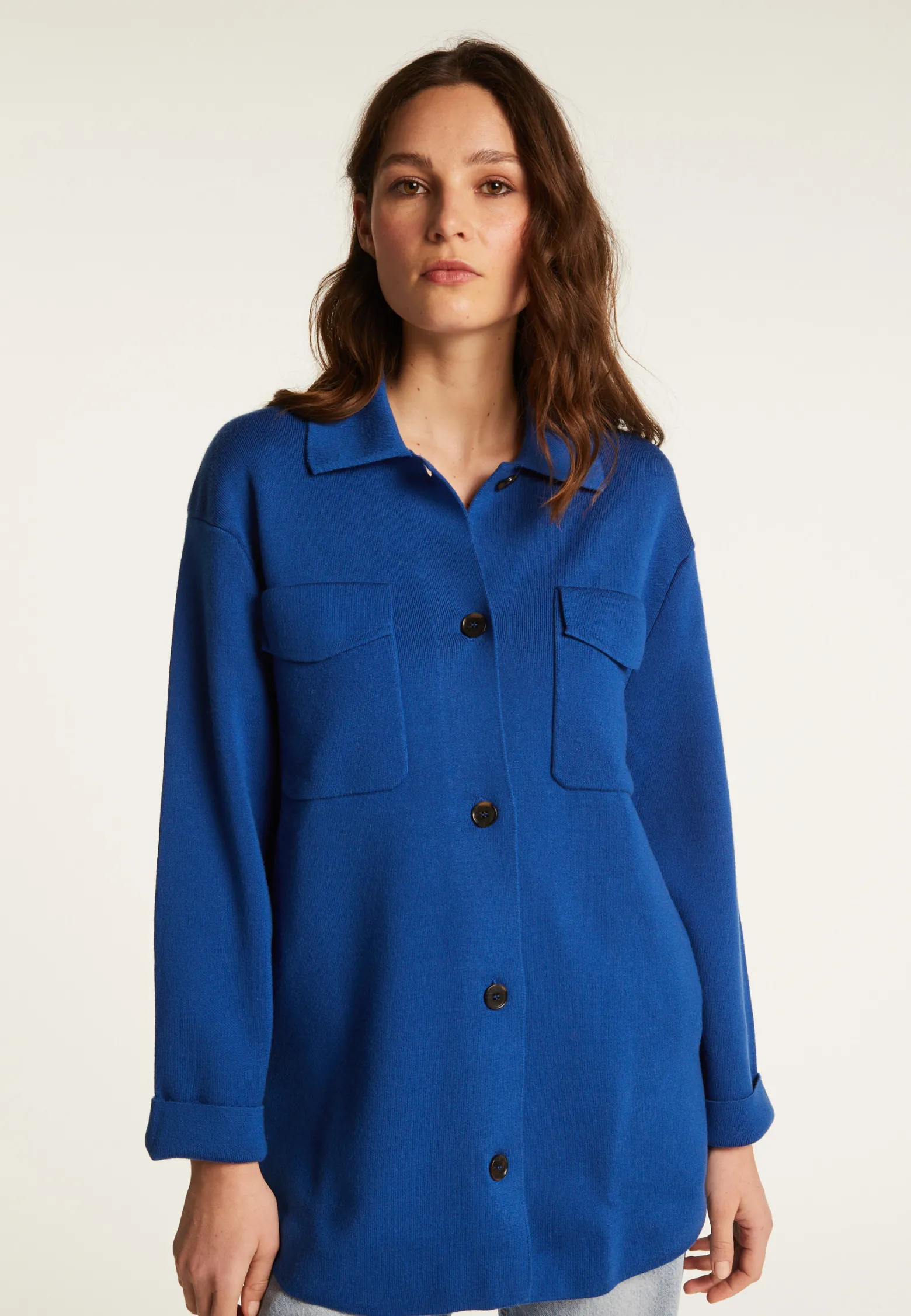 Montagut Button-down jacket with merino wool pockets - Giselle