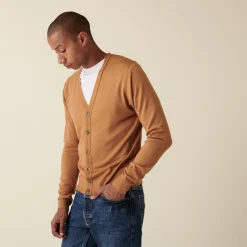 Montagut Buttoned cardigan with logo in merino wool - Etienne