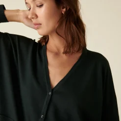 Montagut Buttoned cardigan with pockets in merino wool - Ava