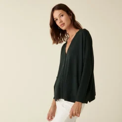 Montagut Buttoned cardigan with pockets in merino wool - Ava