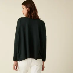 Montagut Buttoned cardigan with pockets in merino wool - Ava