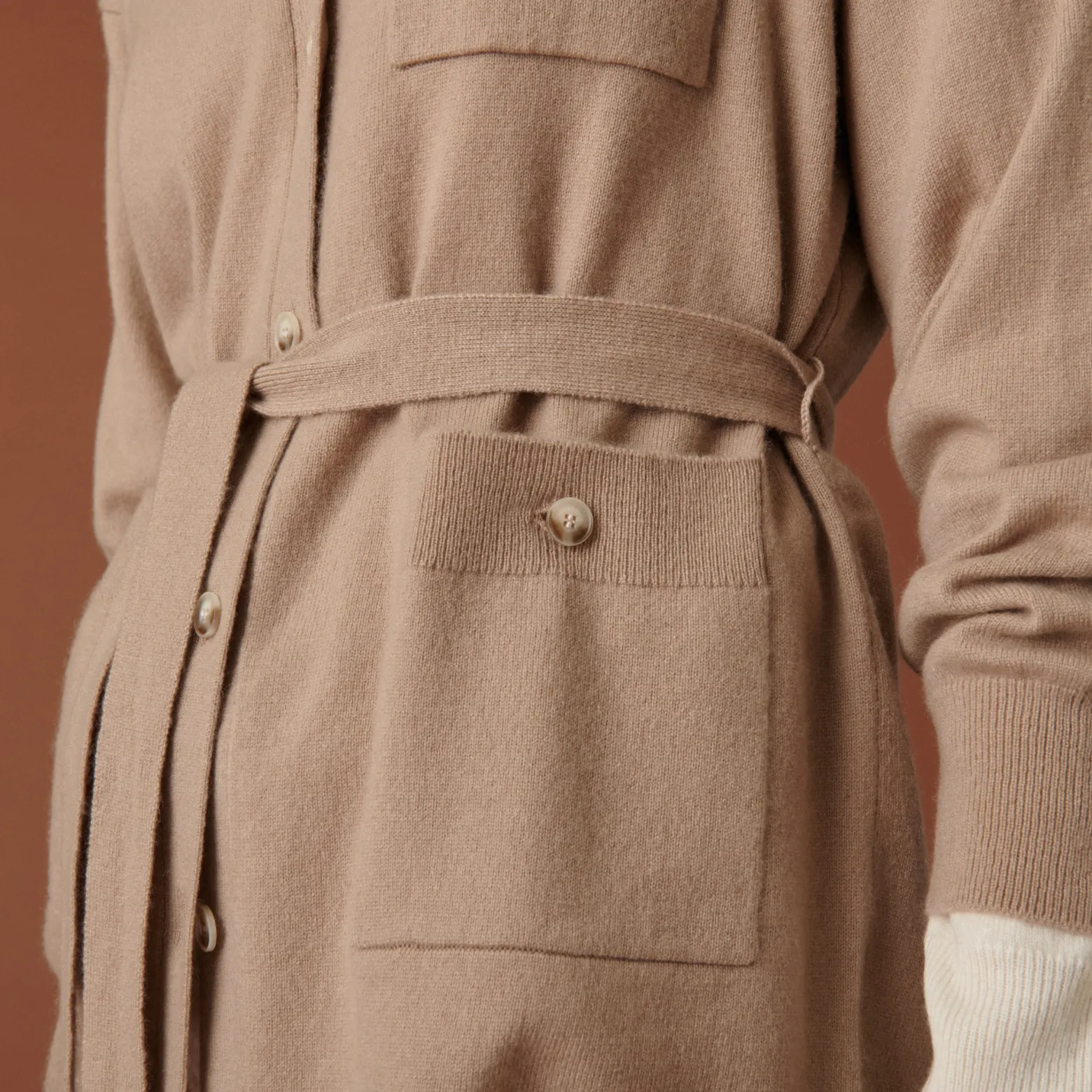 Montagut Buttoned cashmere jacket with polo collar - Clemence