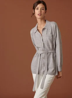 Montagut Buttoned cashmere jacket with polo collar - Clemence