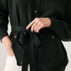 Montagut Buttoned cashmere jacket with polo collar - Clemence