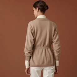 Montagut Buttoned cashmere jacket with polo collar - Clemence