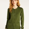 Montagut Buttoned round neck cardigan with pockets in merino wool - Amalia