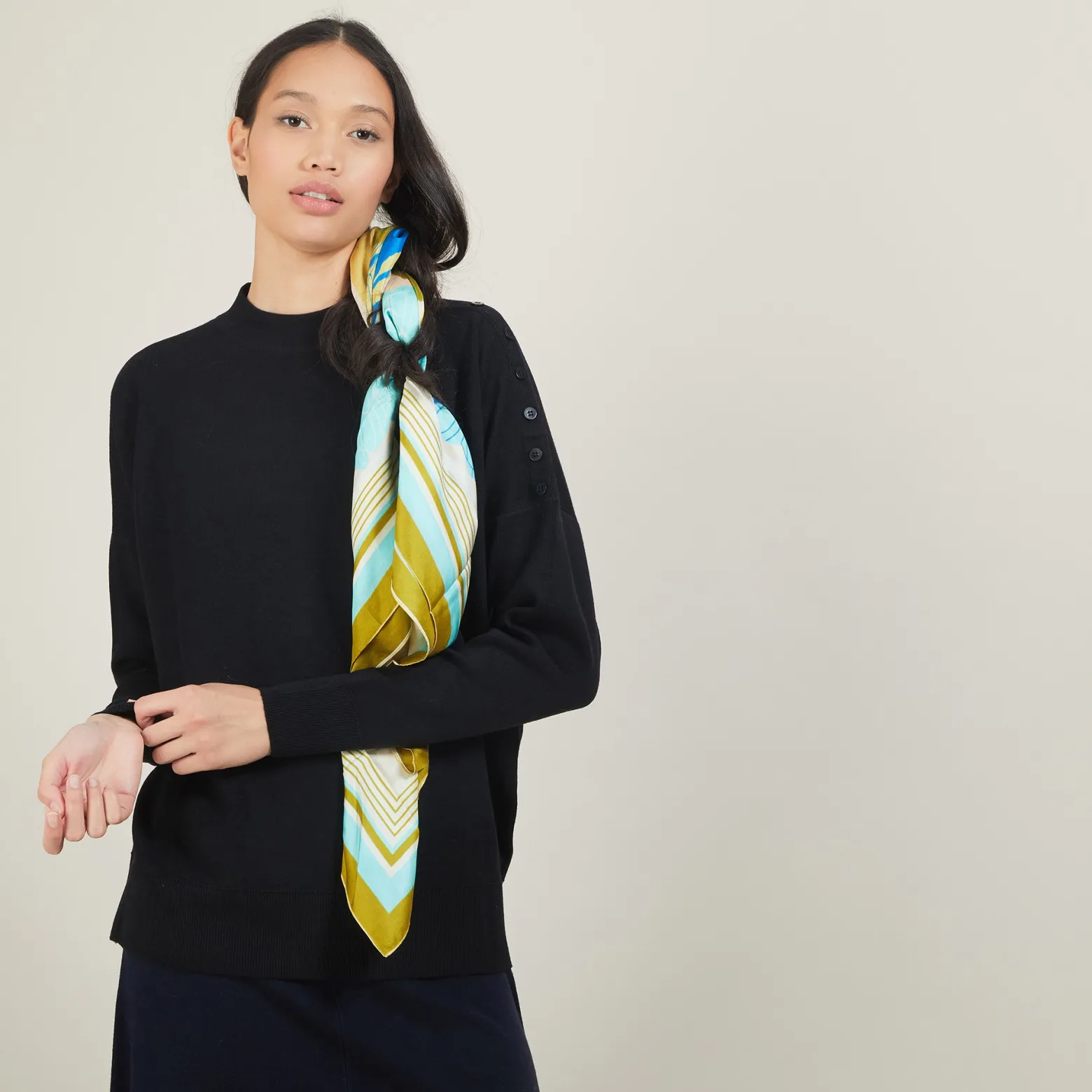 Montagut Buttoned shoulder wool sweater - Gipsy