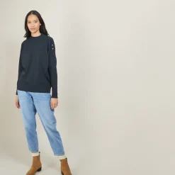 Montagut Buttoned shoulder wool sweater - Gipsy