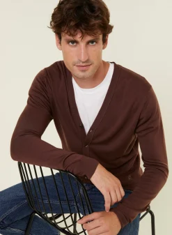 Montagut Buttoned vest with logo in merino wool - Etienne