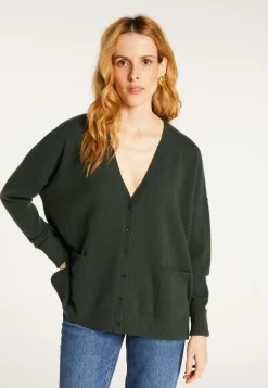 Montagut Buttoned V-neck cardigan with cashmere pockets - Achilla