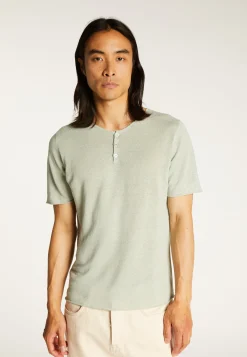 Montagut Button-neck T-shirt - LEONCE