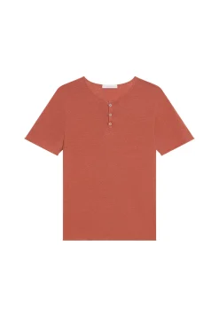 Montagut Button-neck T-shirt - LEONCE