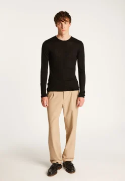 Montagut Cashmere bamboo fiber crew neck sweater - Taffy