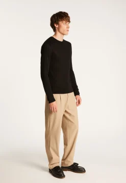 Montagut Cashmere bamboo fiber crew neck sweater - Taffy