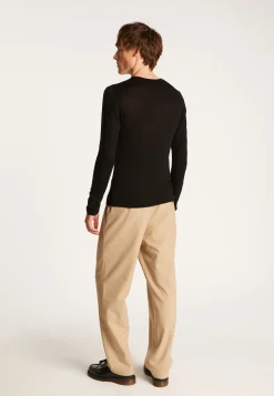 Montagut Cashmere bamboo fiber crew neck sweater - Taffy