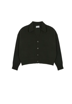 Montagut Cashmere blend cardigan with polo collar - Liza