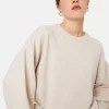 Montagut Cashmere blend round-neck sweater with puff sleeves - Lamaras