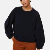 Montagut Cashmere blend round-neck sweater with puff sleeves - Lamaras