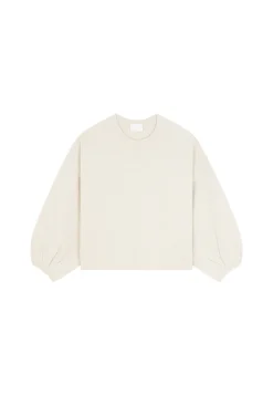 Montagut Cashmere blend round-neck sweater with puff sleeves - Lamaras