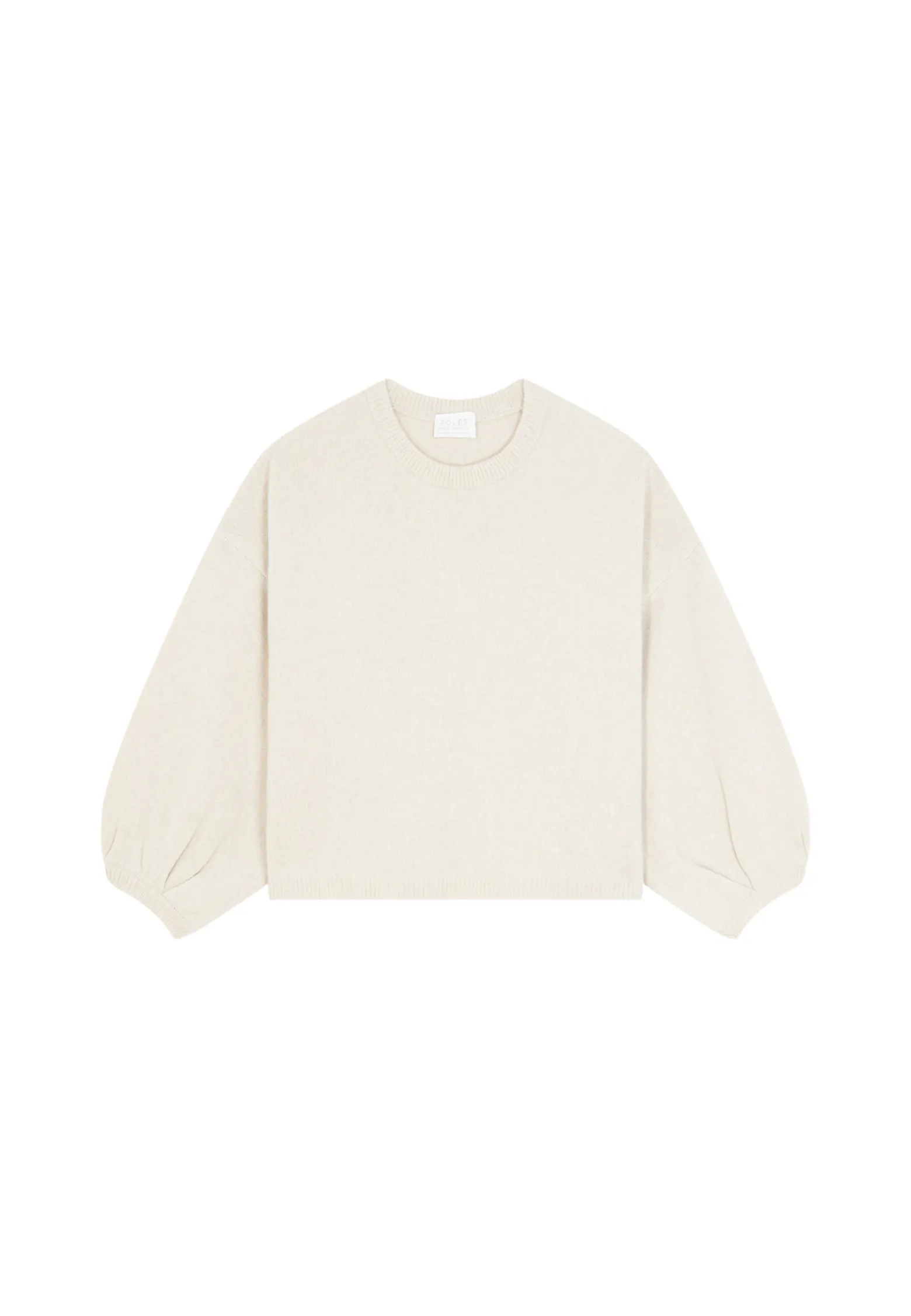 Montagut Cashmere blend round-neck sweater with puff sleeves - Lamaras