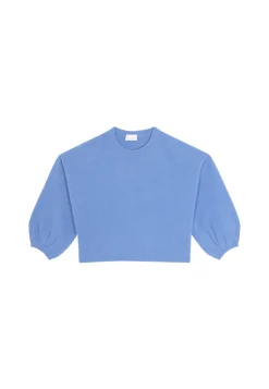 Montagut Cashmere blend round-neck sweater with puff sleeves - Lamaras