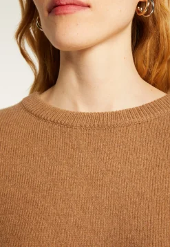Montagut Cashmere blend round-neck sweater with puff sleeves - Lamaras