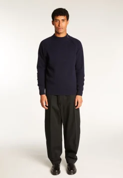 Montagut Cashmere Blend Zip-Up Shoulder Sweater - Tiam