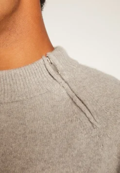 Montagut Cashmere Blend Zip-Up Shoulder Sweater - Tiam