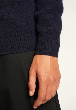 Montagut Cashmere Blend Zip-Up Shoulder Sweater - Tiam