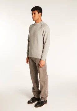 Montagut Cashmere Blend Zip-Up Shoulder Sweater - Tiam