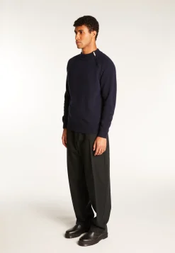Montagut Cashmere Blend Zip-Up Shoulder Sweater - Tiam