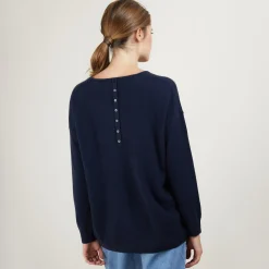 Montagut Cashmere buttoned sweater at the back - Bahia