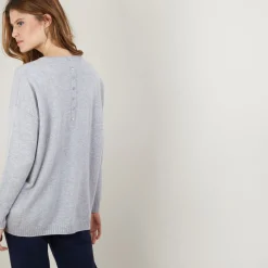 Montagut Cashmere buttoned sweater at the back - Bahia