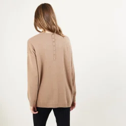 Montagut Cashmere buttoned sweater at the back - Bahia
