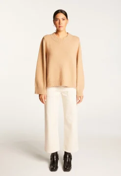 Montagut Cashmere crew neck short sweater - Vicky