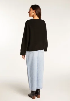 Montagut Cashmere crew neck short sweater - Vicky