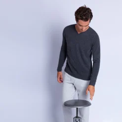 Montagut Cashmere jumper with grandad neckline - Olivier